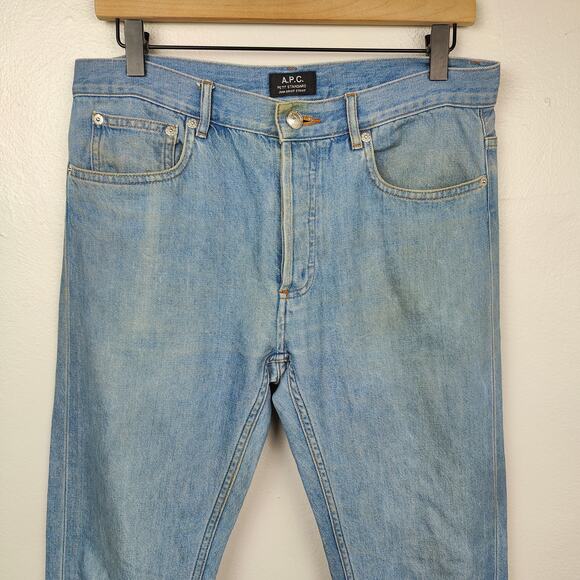 A.P.C. Indigo Petit Standard Jeans Mens 29 Stonewash Slim Straight 100% Cotton - Picture 2 of 9